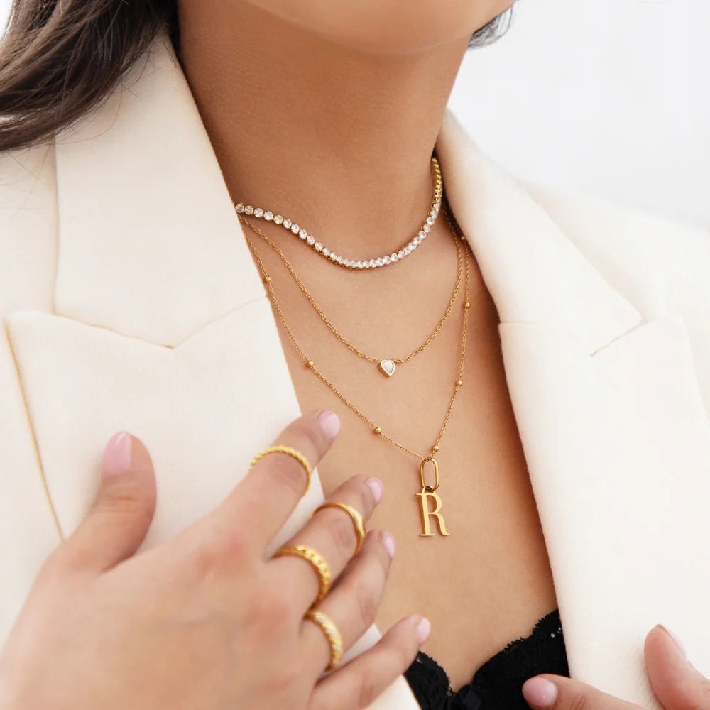 Abbott Lyon Tennis Gold Layered Necklace - Picture 8 of 9